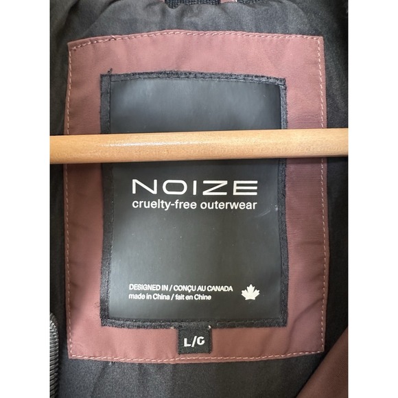 Noize Womens Large Brown Vegan Faux Fur Trim Quilted Parka Jacket - Picture 4 of 11